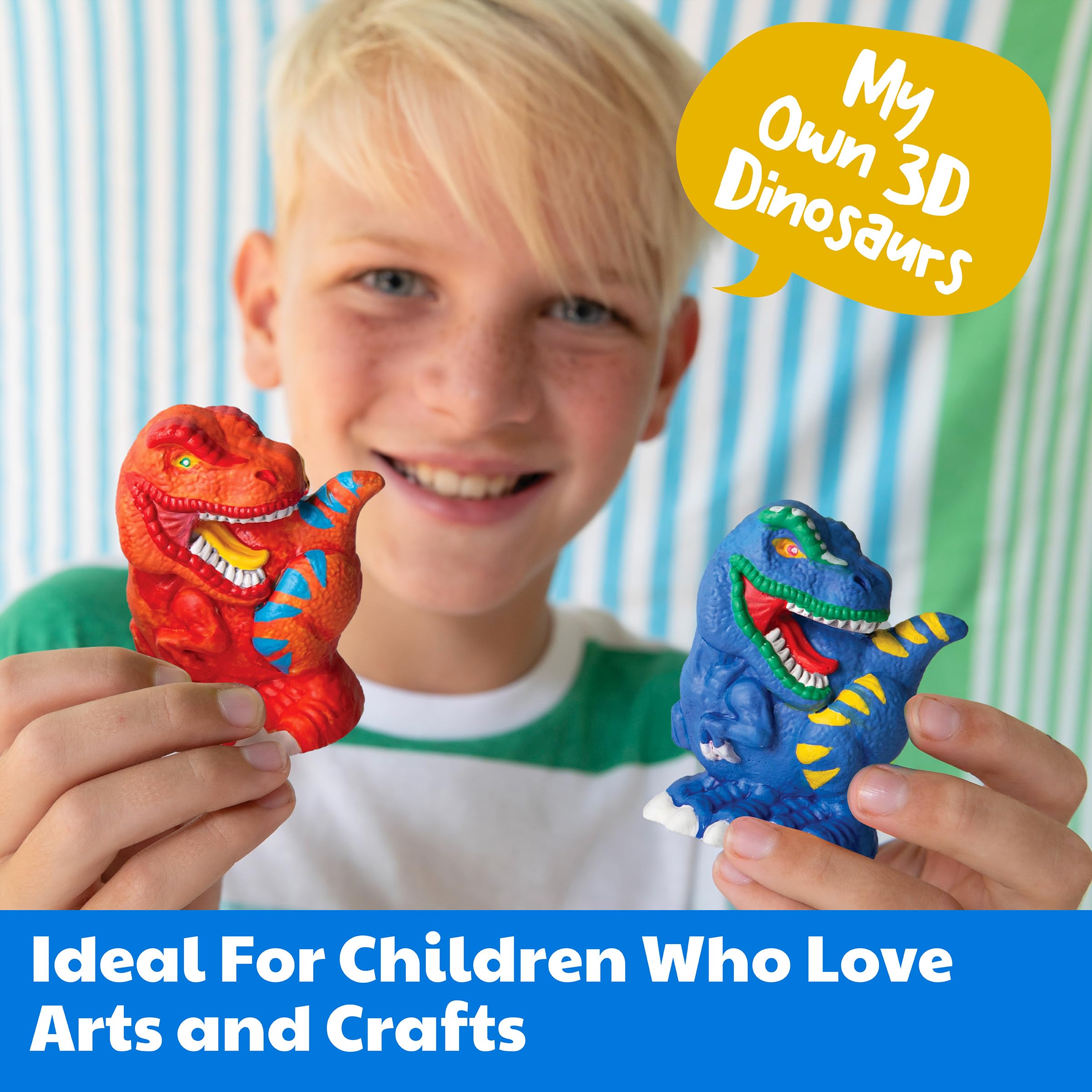 4M 3D Mould and Paint Dinosaurs Kit, 1 Set, Includes Plaster, Molds, Paint, and Brush for DIY Dinosaur Models - Image 3