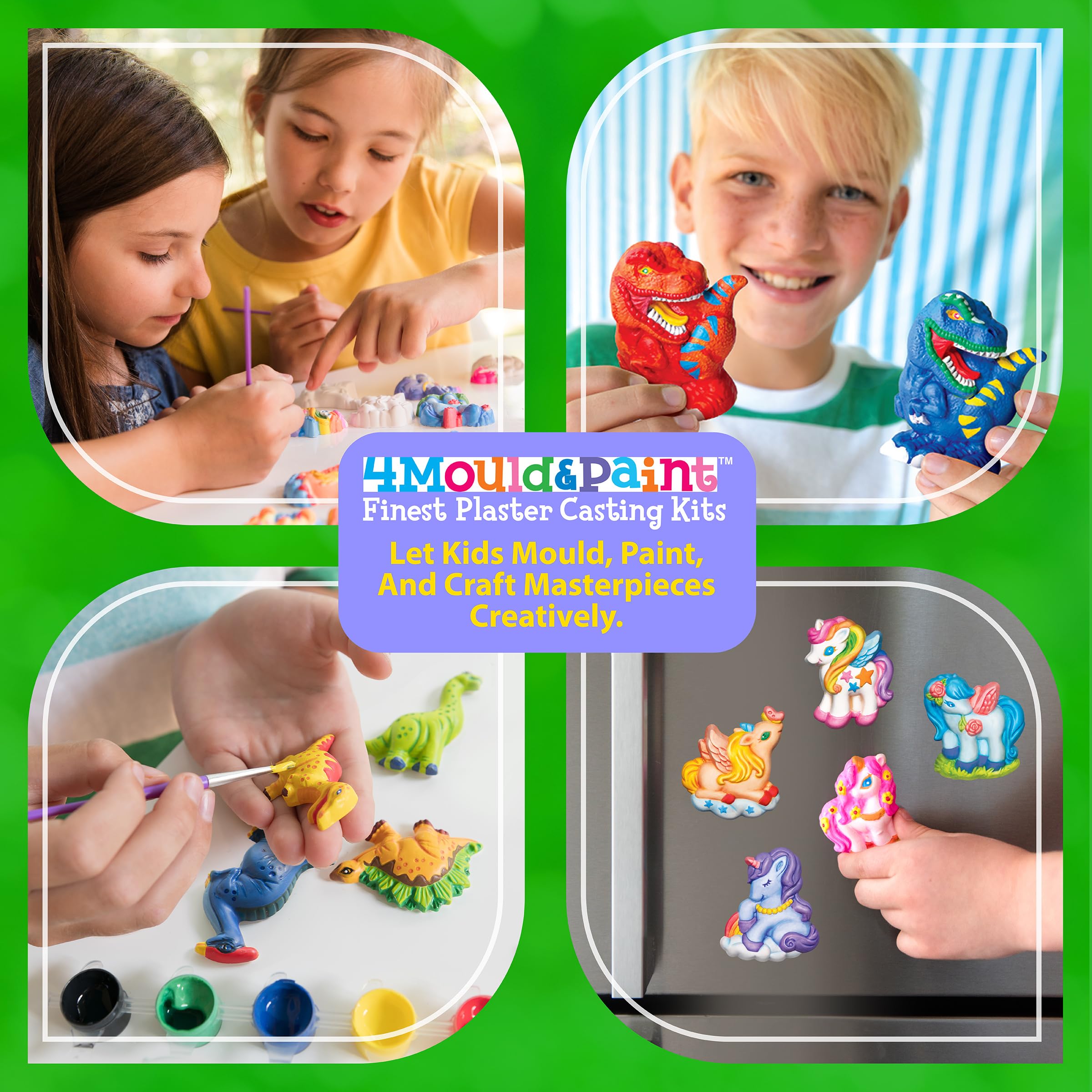 4M 3D Mould and Paint Dinosaurs Kit, 1 Set, Includes Plaster, Molds, Paint, and Brush for DIY Dinosaur Models - Image 5