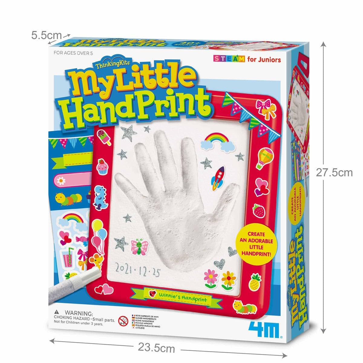 4M 404921 My Little Thinking Kits | Arts and Crafts | Create Your Own Handprint | Kids 5+ - Image 9