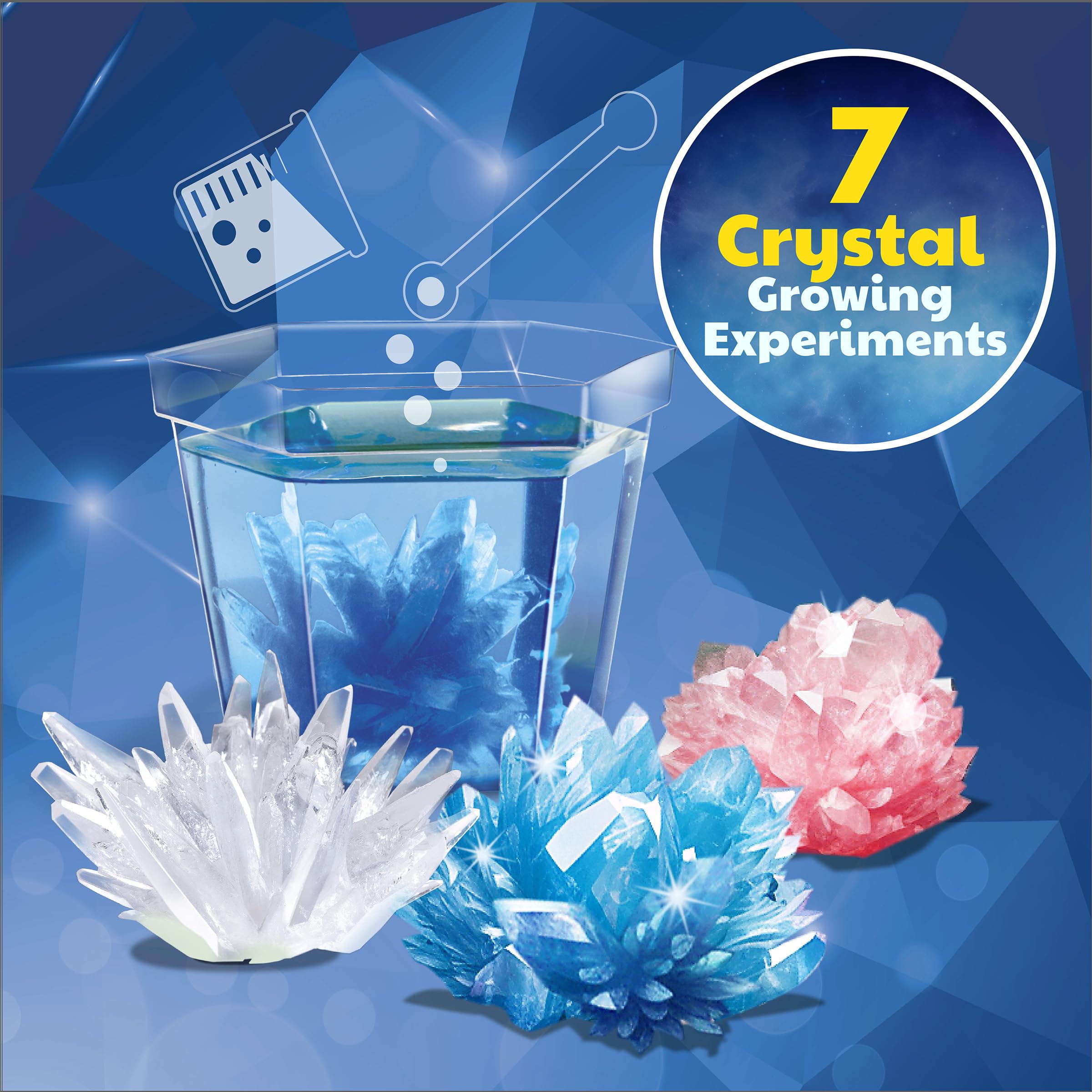 4M 7 Crystal Growing Science Experimental Kit with Display Cases - Easy DIY STEM Toy Lab Experiment Specimens, Educational Gift for Kids, Teens, Boys & Girls - Image 3