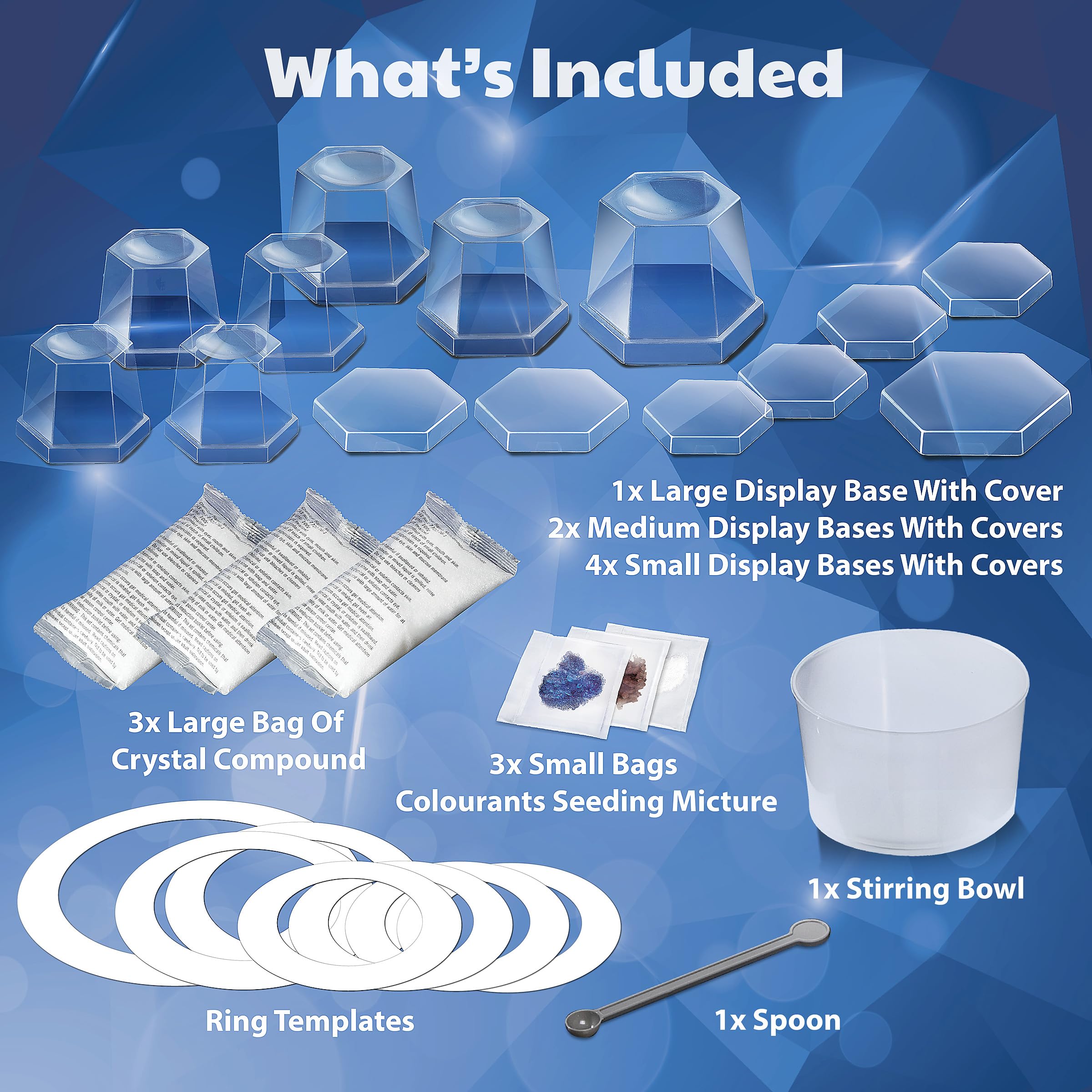 4M 7 Crystal Growing Science Experimental Kit with Display Cases - Easy DIY STEM Toy Lab Experiment Specimens, Educational Gift for Kids, Teens, Boys & Girls - Image 7