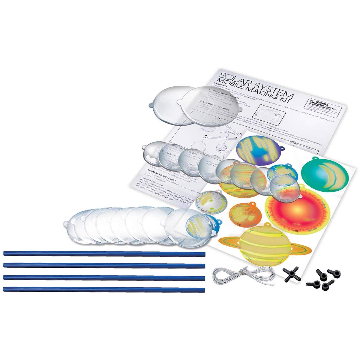 4M Glow-in-the-Dark Solar System Mobile Making Kit, Multi - Image 3