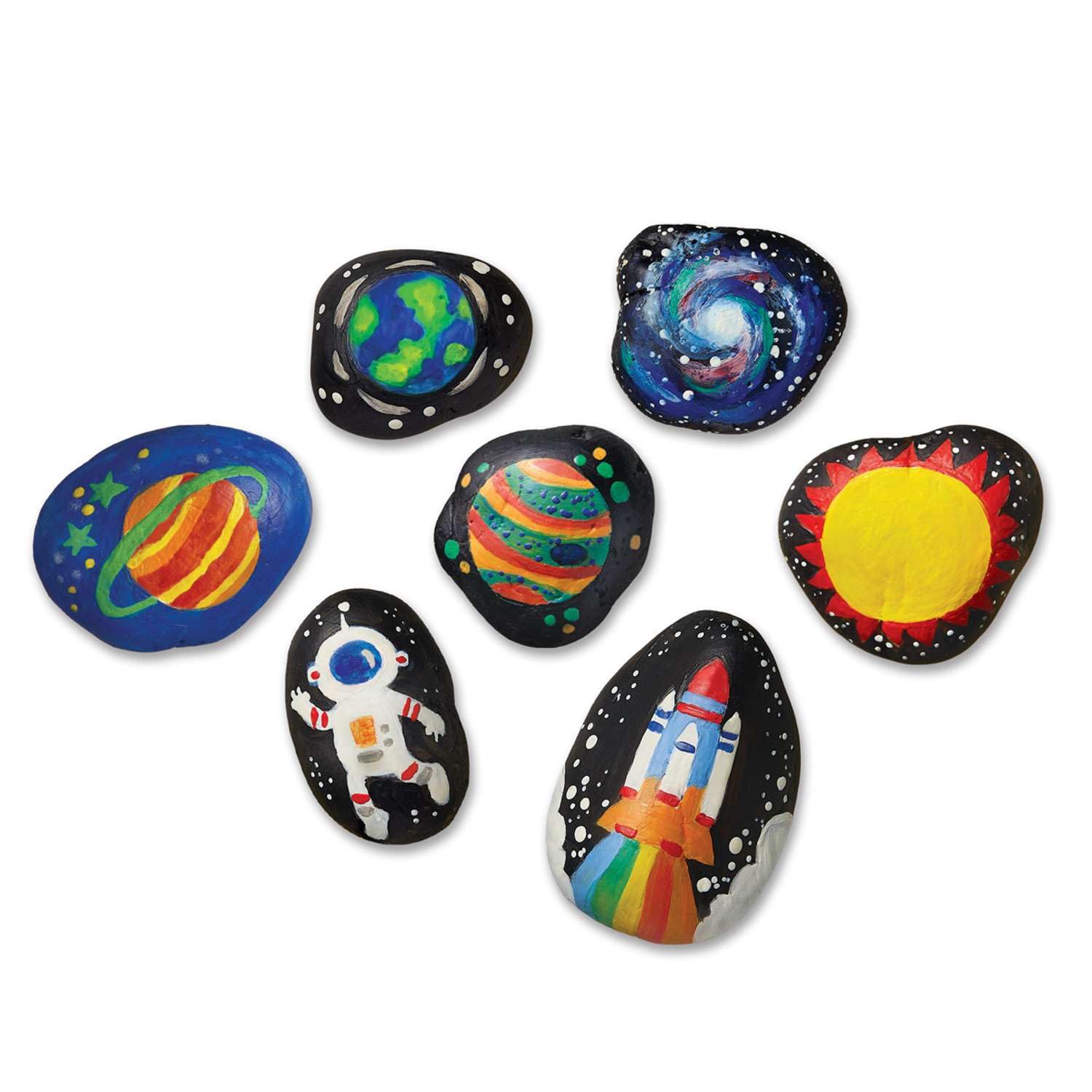 4M Glow-in-the-Dark Space Rock Painting Kit for Kids Ages 5-12 – Galaxy Garden Art Craft with Alien Figure, Glow Stars & Paint, Outdoor Night Glow Decoration Set, STEM Creative Activity - Image 3
