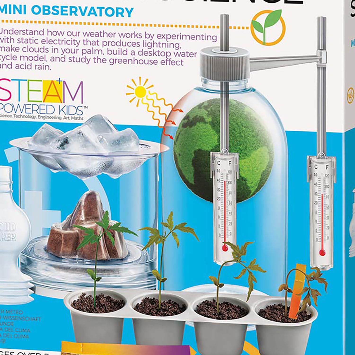 4M: Green Science - Weather Science - DIY Mini Observatory Kit, Static Electricity, Lightning-Cloud Formation, Build A Water Cycle Model, STEAM Kid 5+ - Image 9
