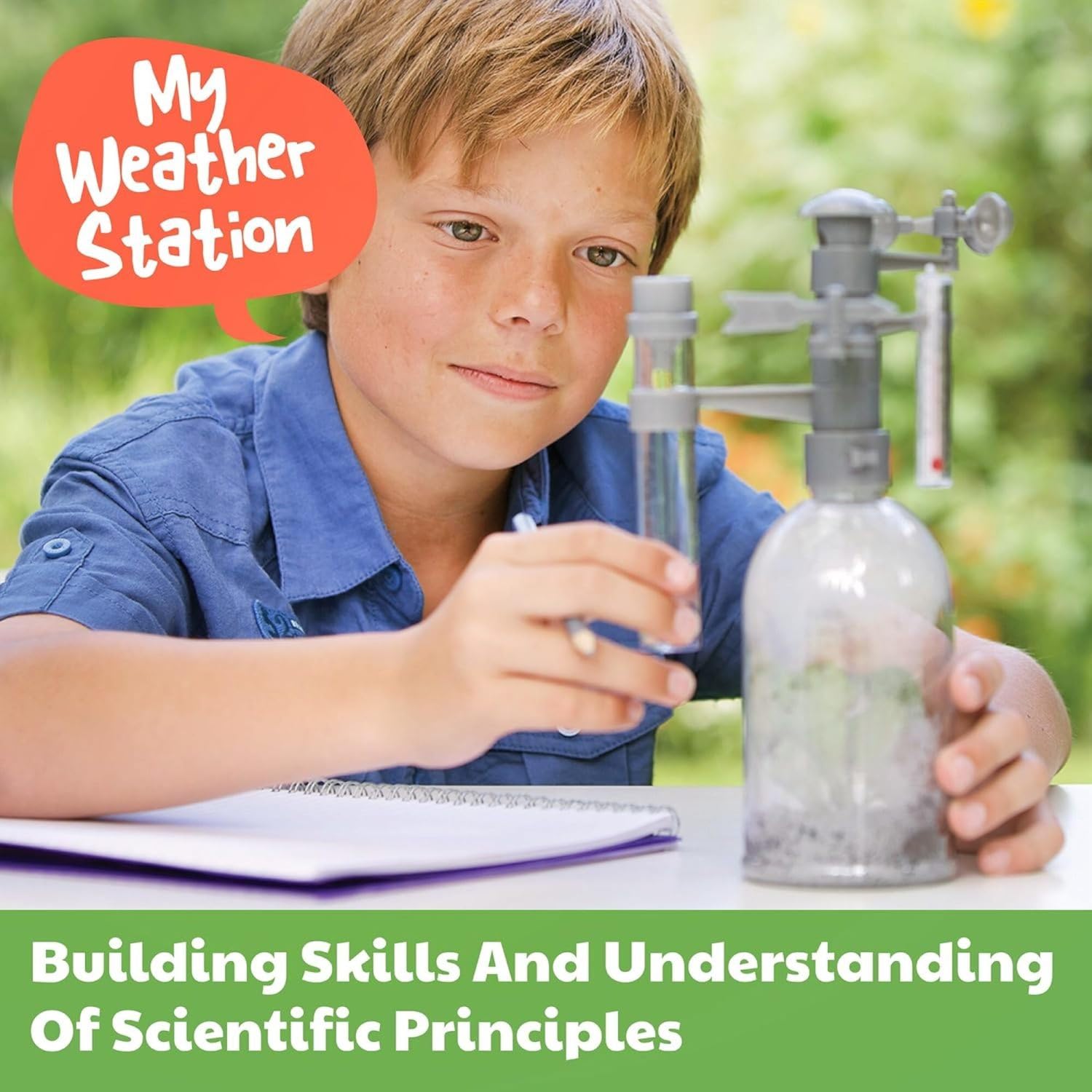 4M: Green Science - Weather Station - DIY Mini Observatory Kit, Observe & Record Wind-Rain-Temperature, Create A Terrarium in A Bottle, STEAM, Kids 5+ - Image 5