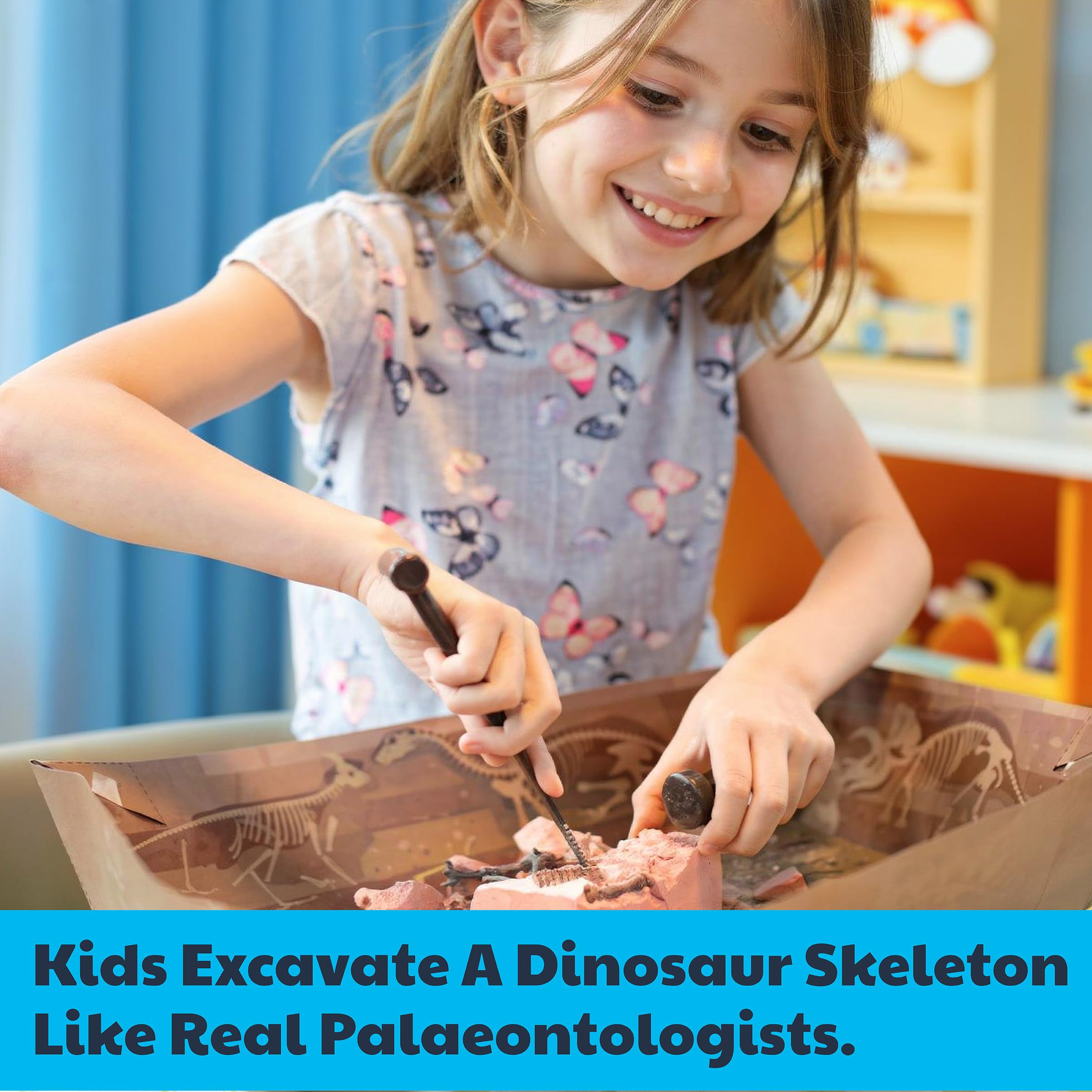 4M KidzLabs Dig a Dino Kit for Kids Ages 8+ – Dinosaur Fossil Excavation Set with Realistic Bones, STEM Paleontologist Digging Kit with Hammer, Chisel, Brush, Educational Science Toy - Image 5