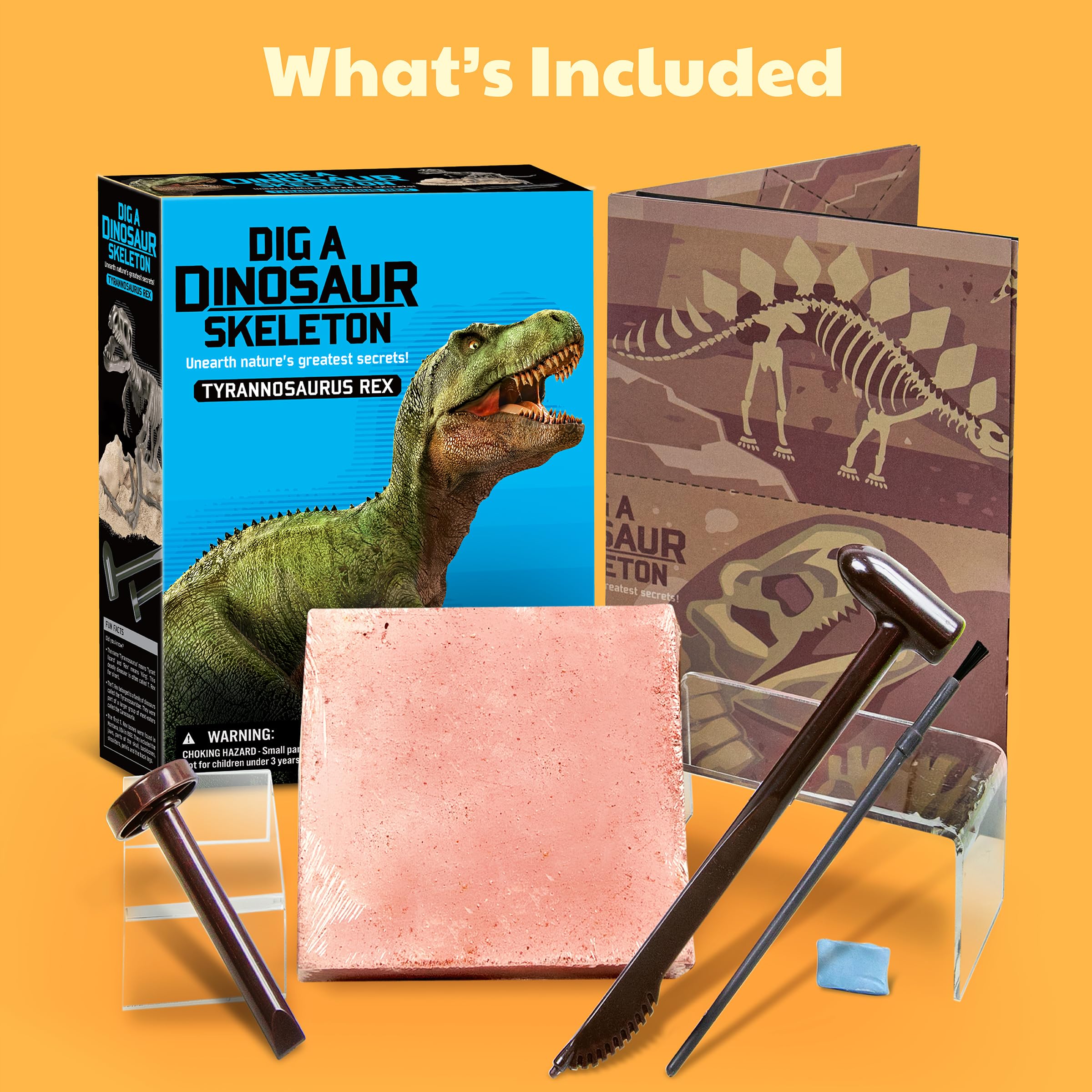 4M KidzLabs Dig a Dino Kit for Kids Ages 8+ – Dinosaur Fossil Excavation Set with Realistic Bones, STEM Paleontologist Digging Kit with Hammer, Chisel, Brush, Educational Science Toy - Image 9