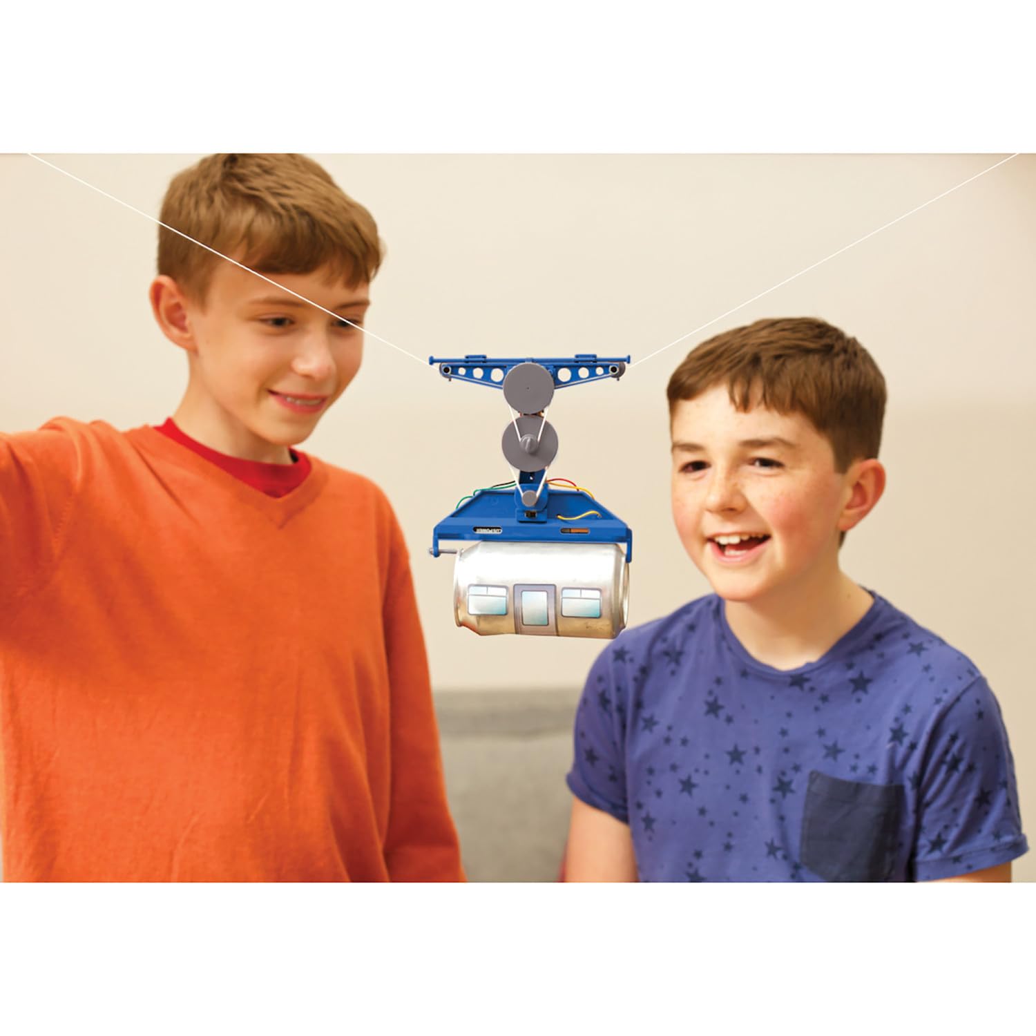 4M: KidzRobotix - Tin Can Cable Car - DIY Building Science Kit, Transform A Recycled Can Into a Machine, Physics-Mechanics-Engineering, STEAM, Kids 8+ - Image 4
