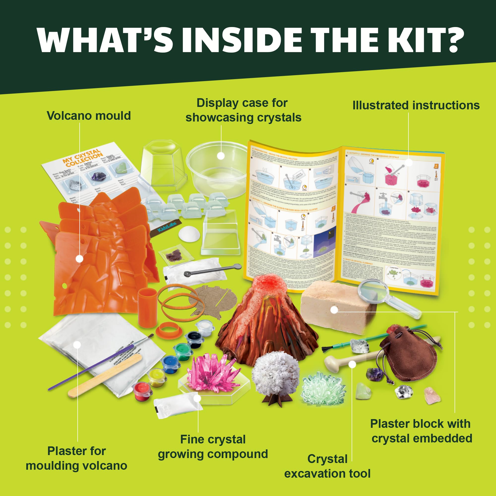4M - STEAM Earth Science - Educational Science Kits for Kids Ages 5+ with 5 Experiments: Volcano Eruption, Excavate Crystals, Crystal Growing, & More - Hands-On Geology STEM Learning Science for Kids - Image 5