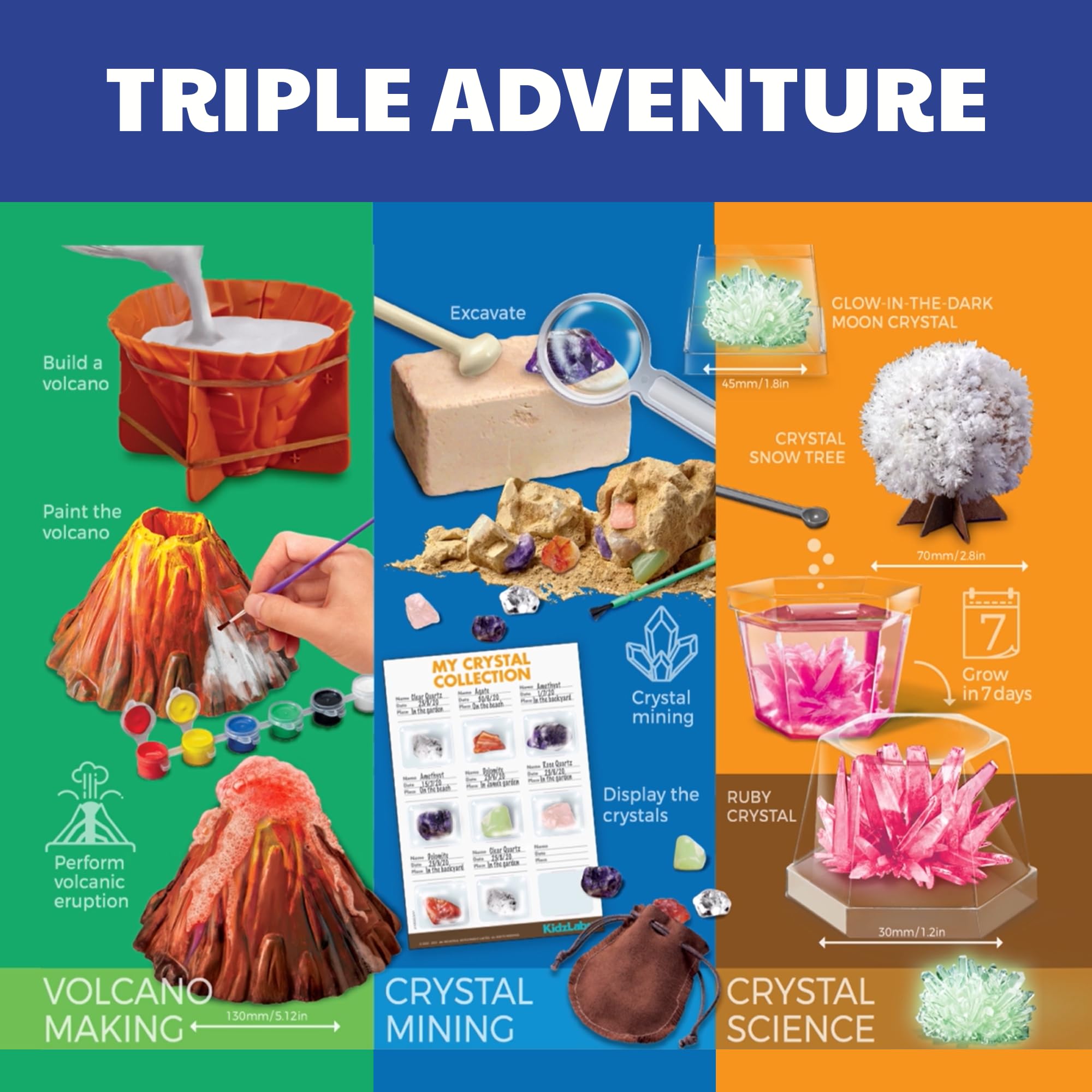 4M - STEAM Earth Science - Educational Science Kits for Kids Ages 5+ with 5 Experiments: Volcano Eruption, Excavate Crystals, Crystal Growing, & More - Hands-On Geology STEM Learning Science for Kids - Image 6