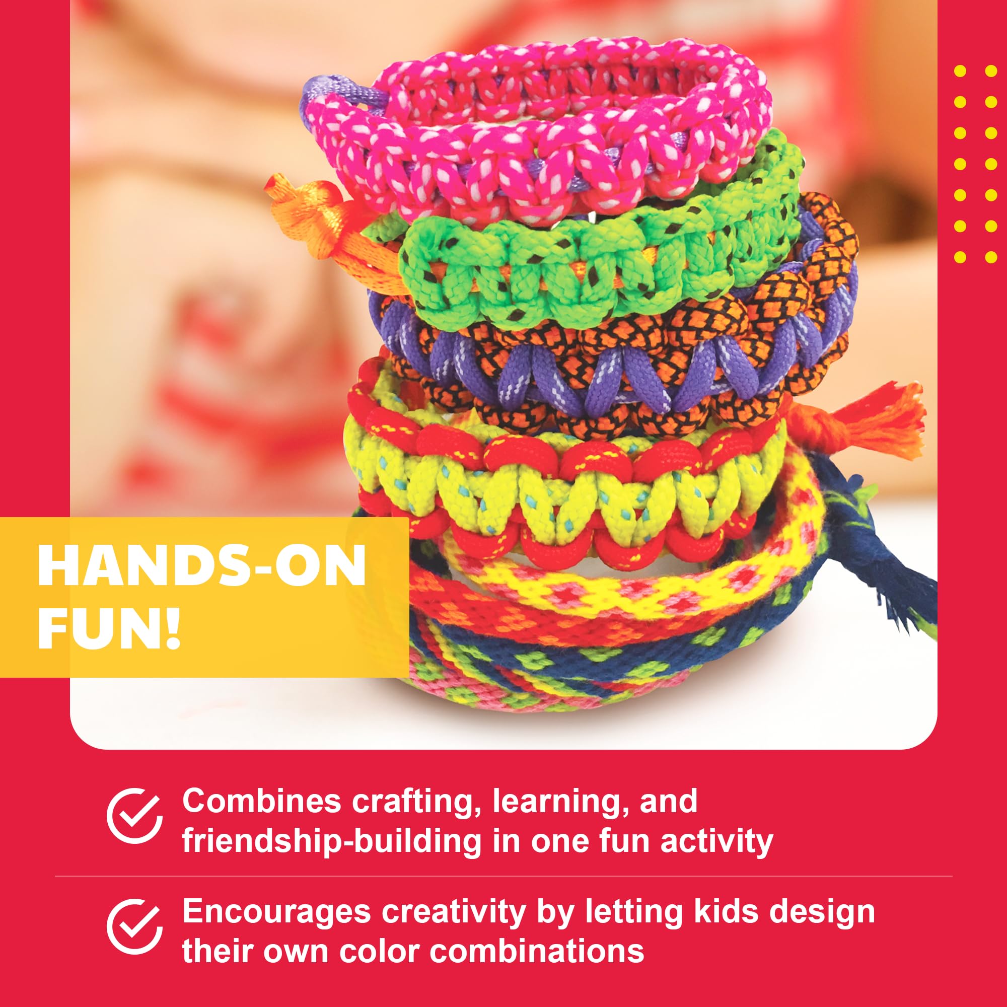 KidzMaker - Friendship Bracelets - DIY Craft Kit for Kids - Create Unique Friendship Bracelet Making KIT with Various Designs and Styles - Includes Braiding Tools, Threads, and Beads for Bracelets - Image 7